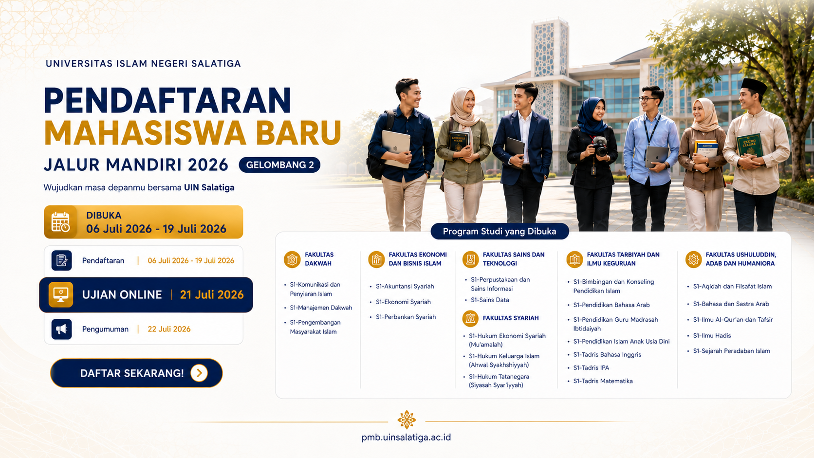Pendaftaran PMB Mandiri UIN Salatiga Tahun 2026 Gelombang 2